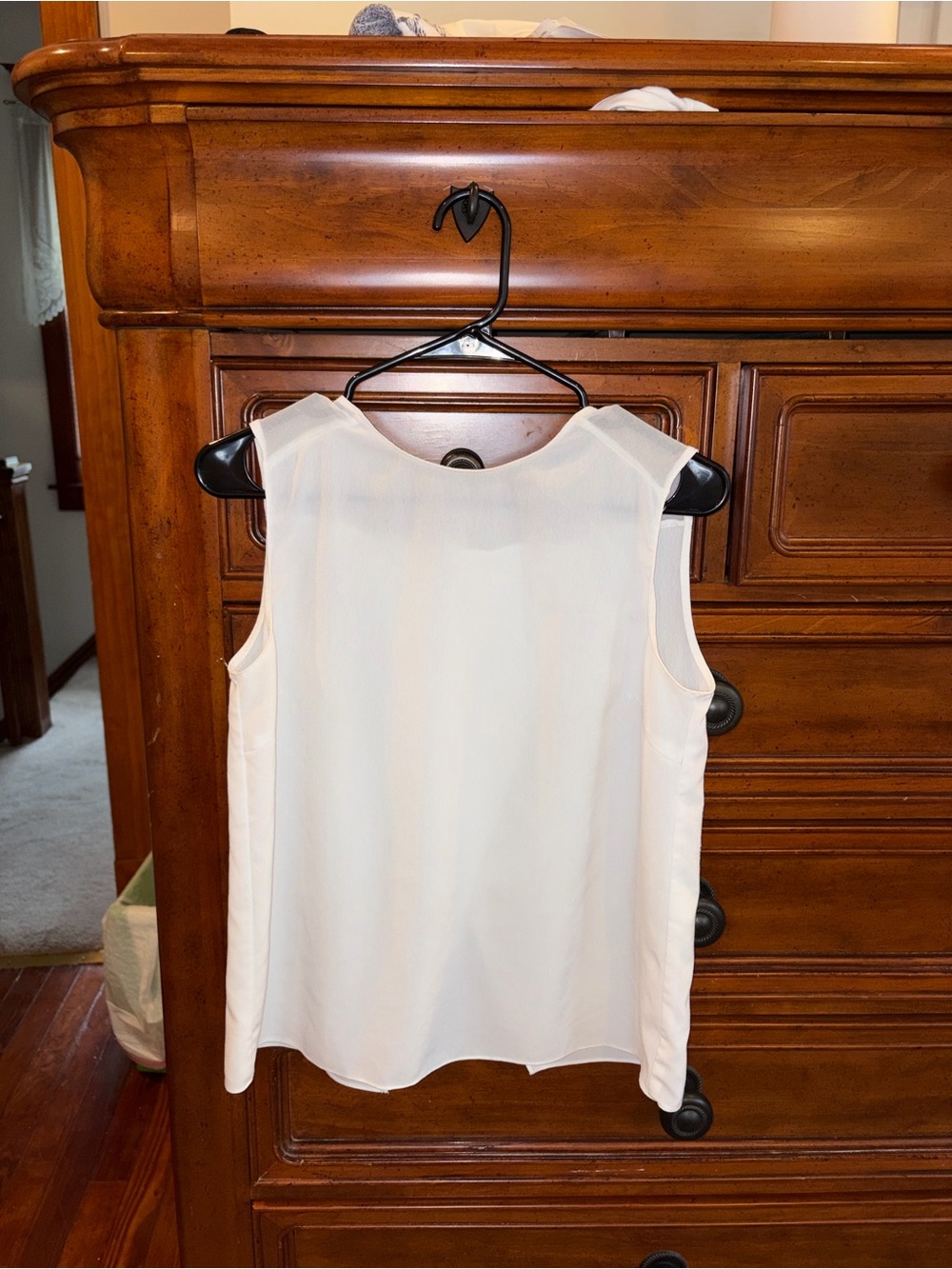 Zara Basic White Sleeveless Blouse Open Back Size M